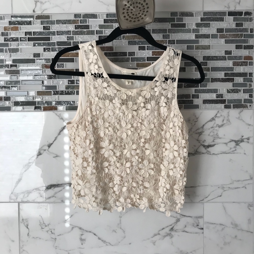 Floral crop tank top
